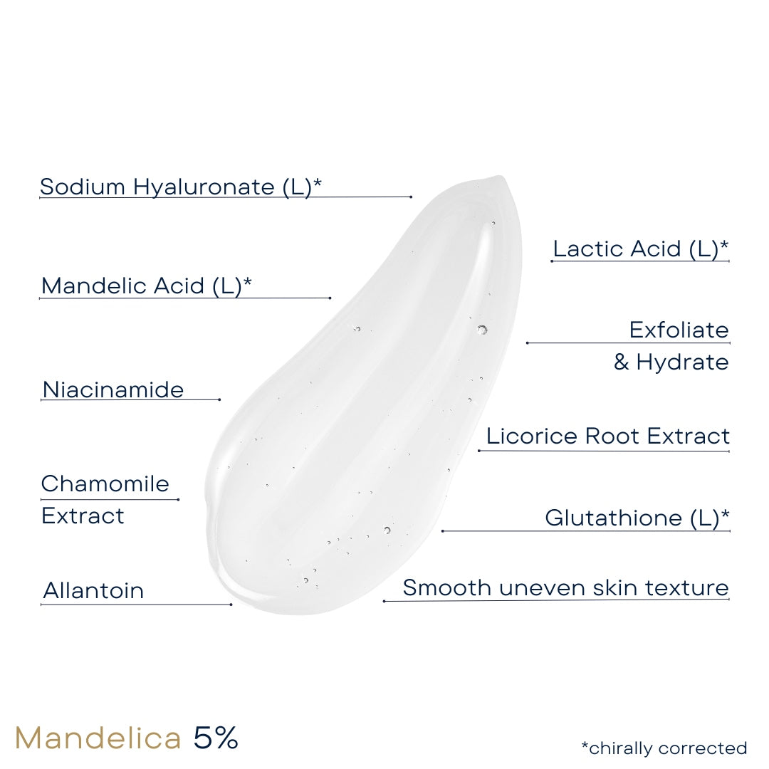 Gentle exfoliating serum to smoothing uneven texture Formulated with an alpha hydroxy blend of Mandelic Acid (L), Lactic Acid (L) and Niacinamide Helps reduce breakouts, fine lines and wrinkles while balancing uneven skin tone 10% serum is optimized for moderate breakouts II/IV. Benzoyl Peroxide free.. New Formula Now with L-Glutathione and Allantoin.