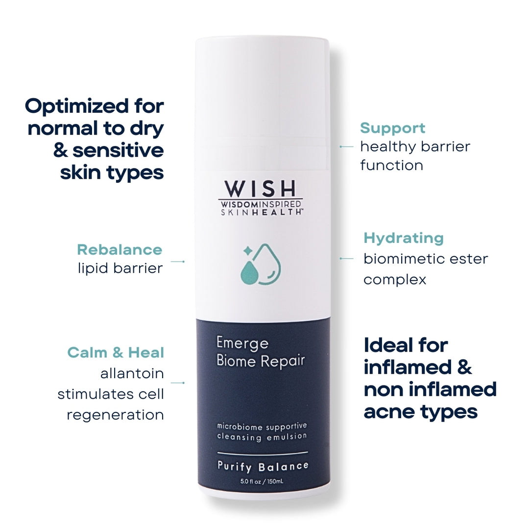 Ultra mild creamy emollient cleanser for dry, sensitive, or barrier compromised skin types.

Emerge&nbsp;creamy cleanser is a game-changer, providing optimal support to the skin's barrier while delivering a luxurious cleansing experience.

Emerge is specifically formulated with a biomimetic hydrating ester complex that works harmoniously with your skin. This unique blend gently dissolves and lifts away impurities, leaving the skin clean, refreshed, and hydrated.